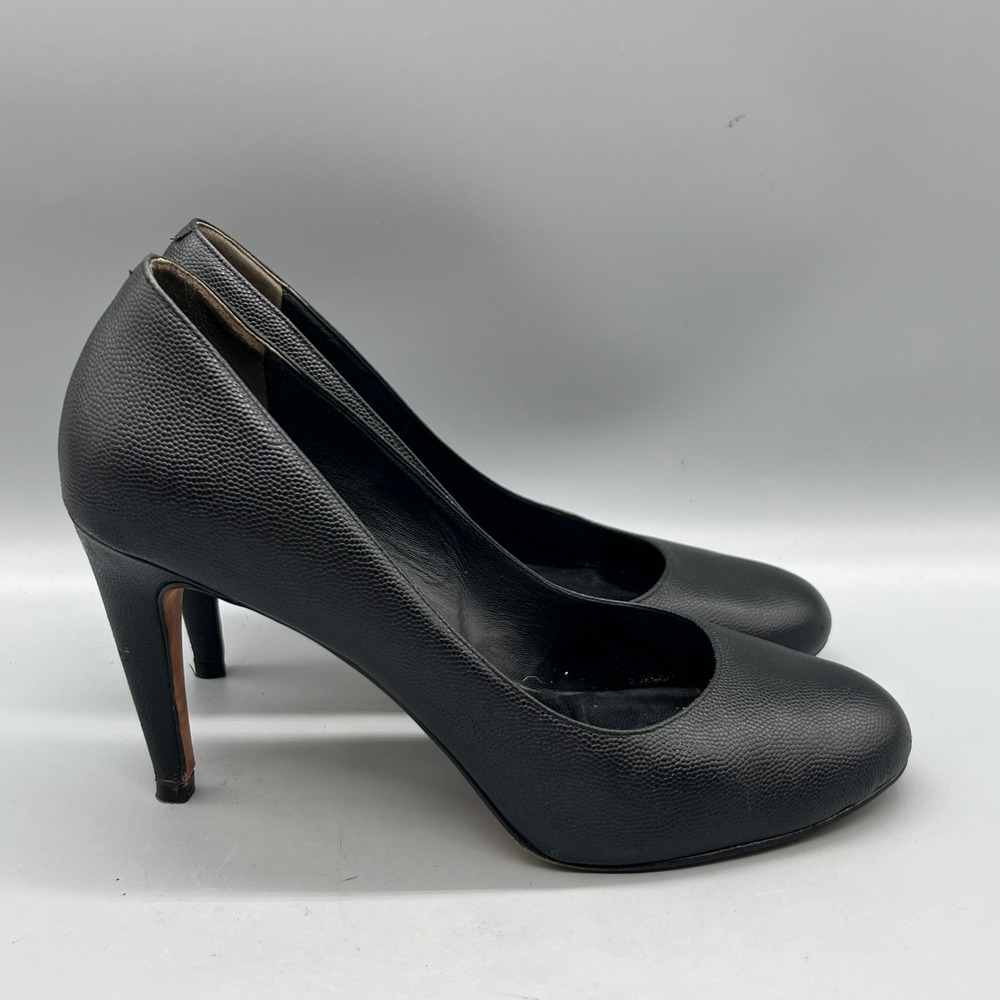 Cole Haan Shoes Womens 9 Black Textured Leather Vtg Air Round Toe Heels Pumps